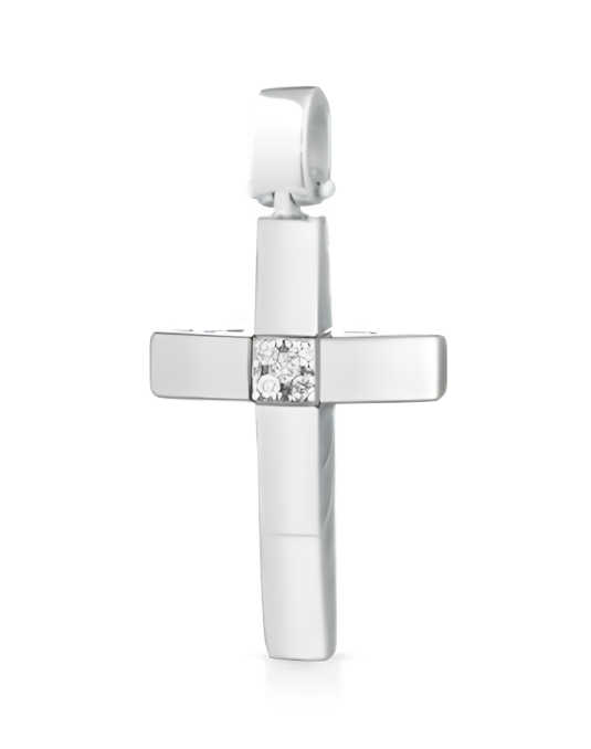 Croce Purezza Divina in Oro Bianco 18k SG28726