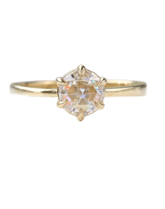 Anello Solitario oro giallo 18k Diamante Rose 1 carato