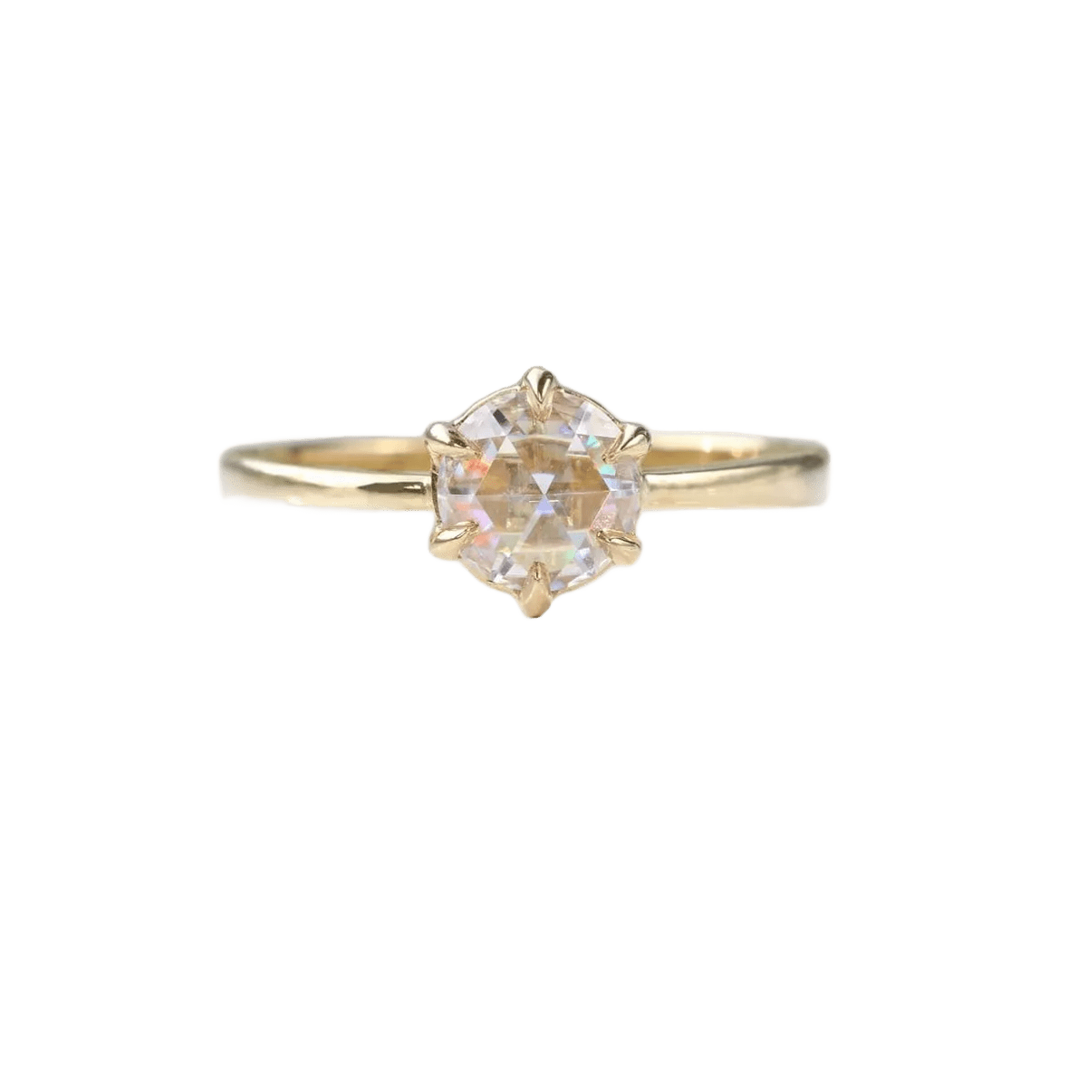 Anello Solitario oro giallo 18k Diamante Rose 1 carato