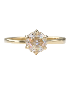 Anello Solitario oro giallo 18k Diamante Rose 1 carato