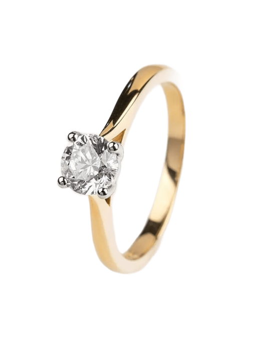 Anello Solitario Diamante Naturale 1 ct D-VS1 in Oro Giallo