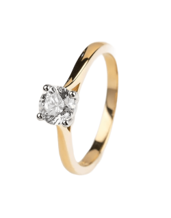 Anello Solitario Diamante Naturale 1 ct D-VS1 in Oro Giallo