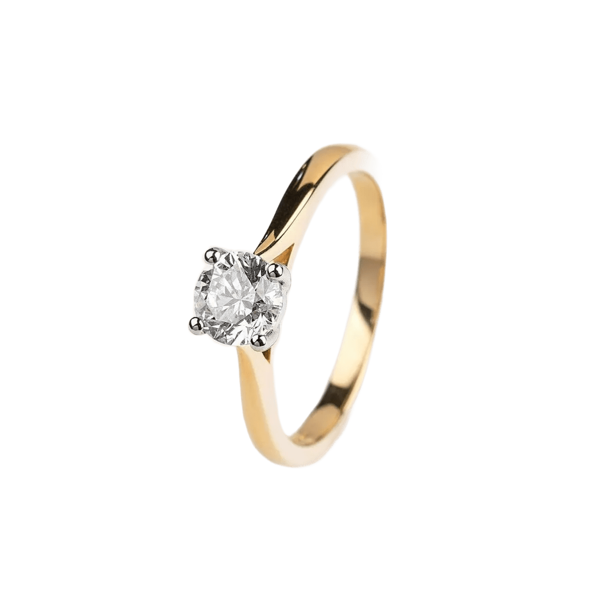 Anello Solitario Con Diamante 0.50 ct D-VS1 in Oro Giallo
