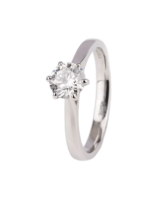 Anello Platino Modello Kimberly e Diamante 0.50 carati D-VS1