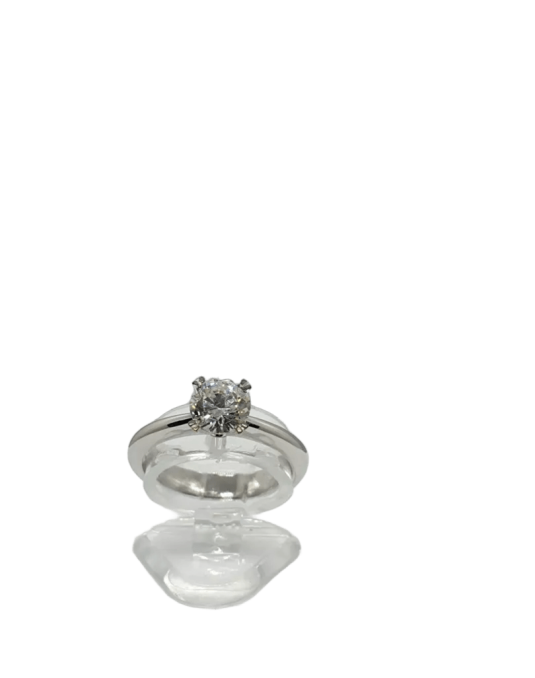 Anello solitario oro bianco 18k diamante 1 carato Naturale D-VVS2