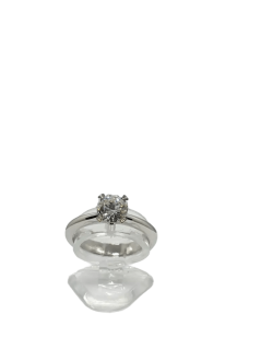 Anello solitario oro bianco 18k diamante 1 carato Naturale D-VVS2