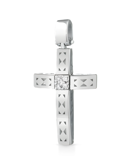 Croce Fede Luminescente in Oro Bianco 18k SG42391
