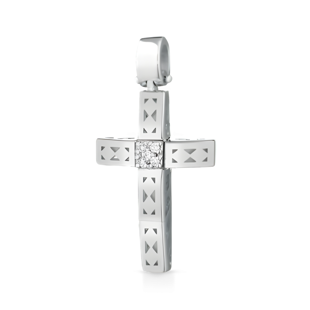 Croce Fede Luminescente in Oro Bianco 18k SG42391