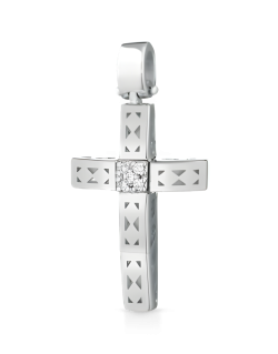 Croce Fede Luminescente in Oro Bianco 18k SG42391