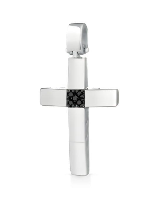 Croce Essenza Nera in Oro Bianco 18k SG10798