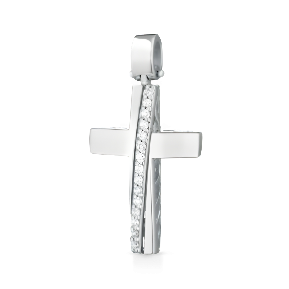 Croce Fede Splendente in Oro Bianco 18k SG68842