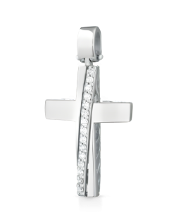 Croce Fede Splendente in Oro Bianco 18k SG68842