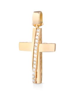Croce Fede Splendente in Oro Giallo 18k SG85726
