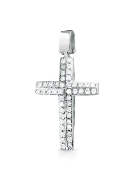 Croce Divina Splendente in Oro Bianco 18k SG41292