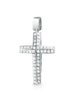 Croce Divina Splendente in Oro Bianco 18k SG41292