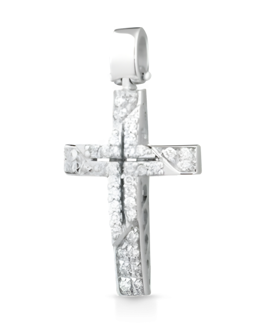 Croce Splendore Celestiale in Oro Bianco 18k SG10398