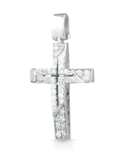 Croce Splendore Celestiale in Oro Bianco 18k SG10398