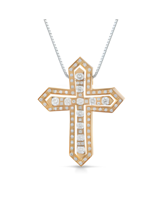 Croce Regale Splendente in Oro Giallo 18k SG26985