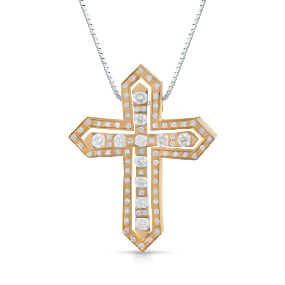 Croce Regale Splendente in Oro Giallo 18k SG26985