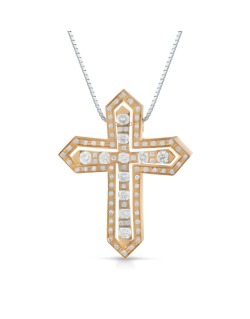 Croce Regale Splendente in Oro Giallo 18k SG26985