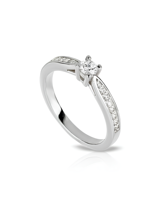 Anello Solitario Aurora di Luce in Oro Bianco 18k SG41970