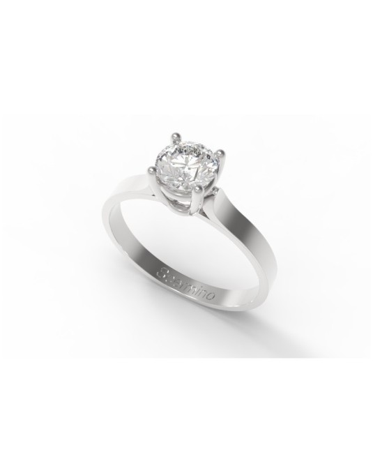 Anello Solitario Splendore Unico in Oro Bianco 18k SG48585