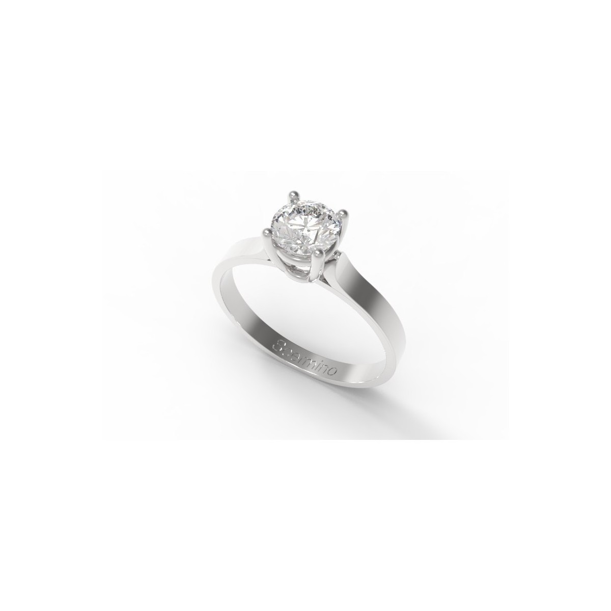 Anello Solitario Splendore Unico in Oro Bianco 18k SG48585