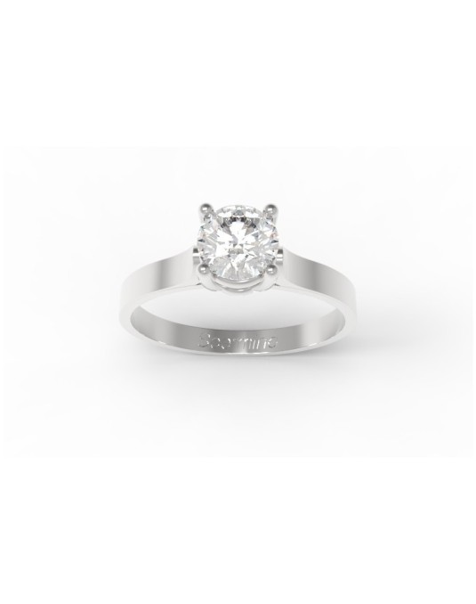 Anello Solitario Splendore Unico in Oro Bianco 18k SG48585