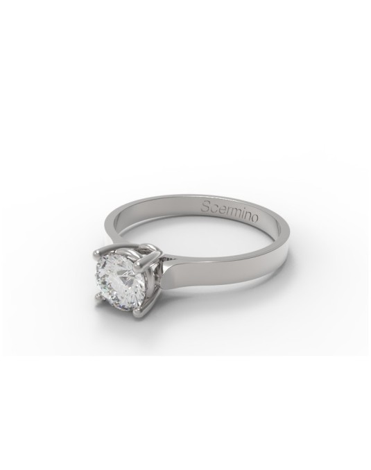 Anello Solitario Splendore Unico in Oro Bianco 18k SG48585