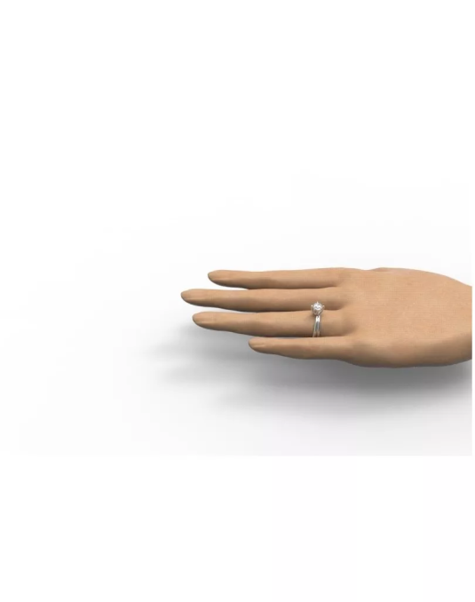 Anello Solitario Splendore d'Amore in Oro Bianco 18k SG92400