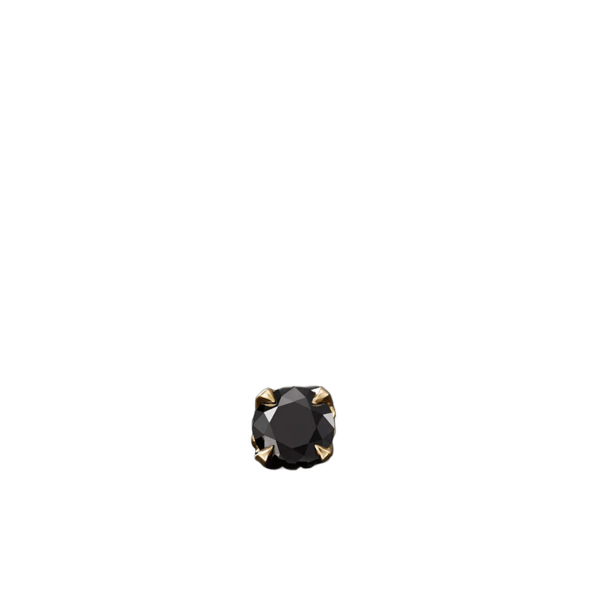 SG74315 Orecchino da uomo in oro giallo 18k con diamante nero certificato