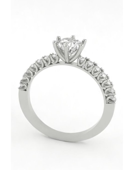 Anello Sposa Modello Pave Diamante D VVS 0.80 Carati