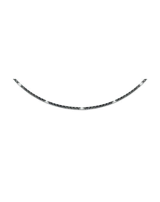 Collana Tennis Diamanti Neri e Bianchi SG27458