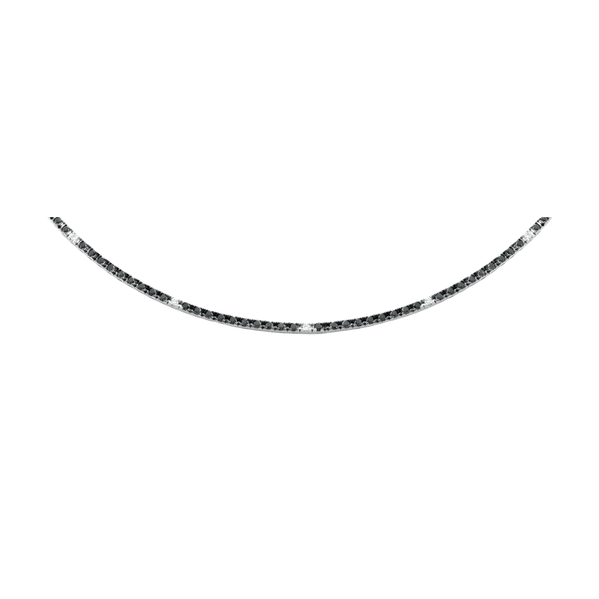 Collana Tennis Diamanti Neri e Bianchi SG27458