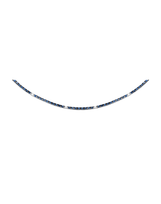 Collana Tennis Zaffiri Blu e Diamanti Bianchi SG06915
