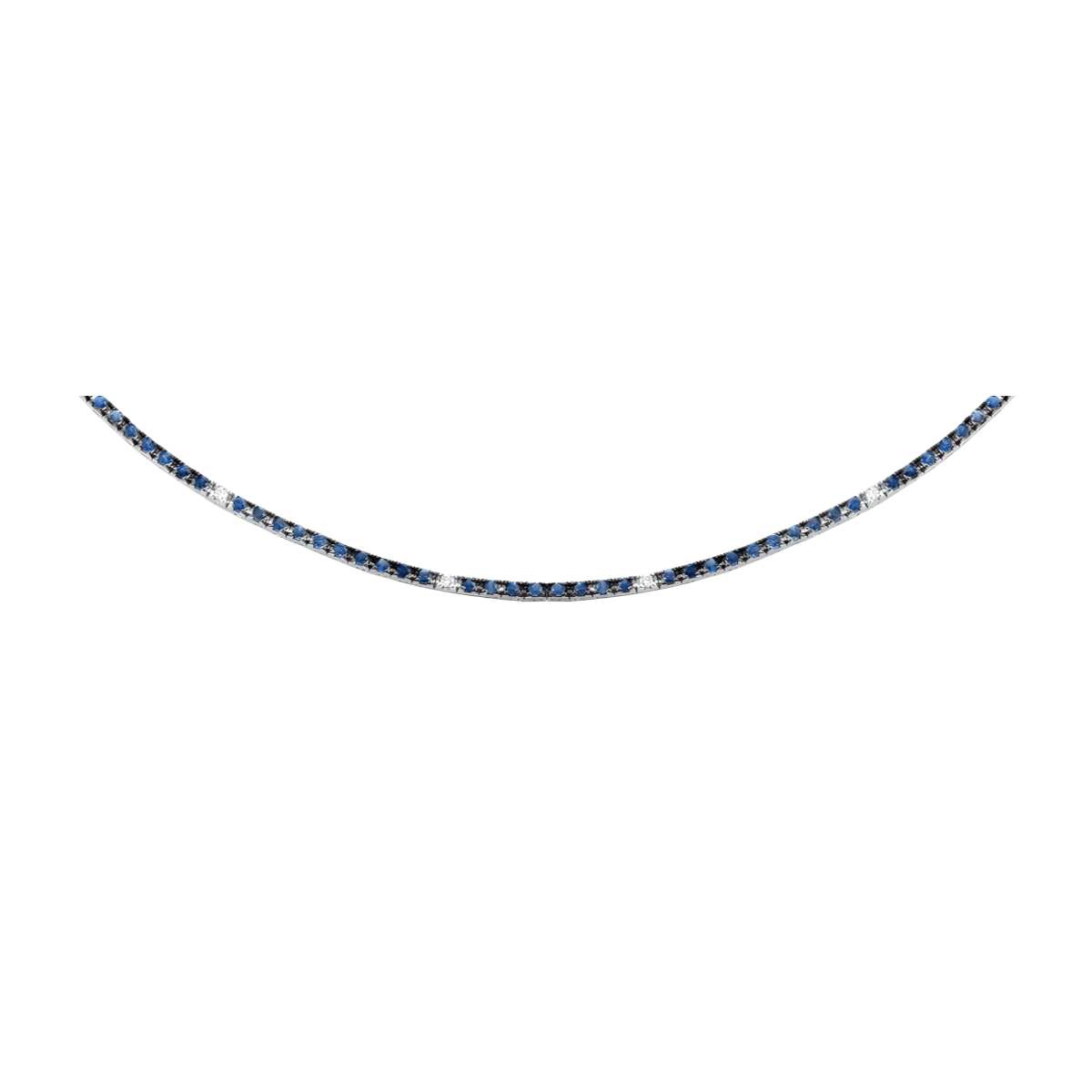Collana Tennis Zaffiri Blu e Diamanti Bianchi SG06915
