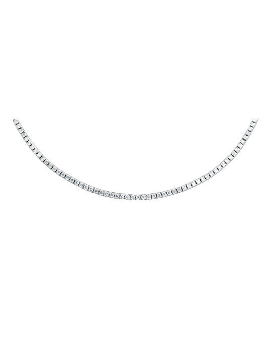 Collana Tennis Piramidale in Oro Bianco con Diamanti Naturali SG65149
