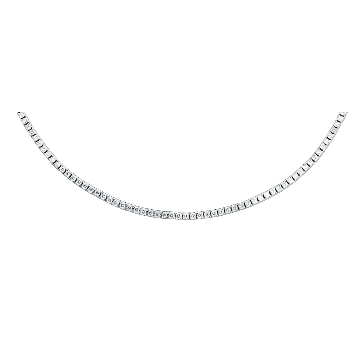 Collana Tennis Piramidale in Oro Bianco con Diamanti Naturali SG65149