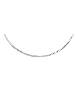 Collana Tennis Piramidale in Oro Bianco con Diamanti Naturali SG65149