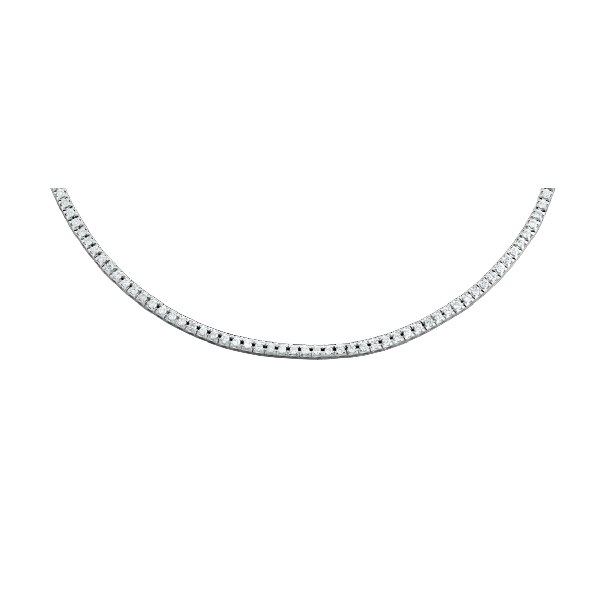 Collana Tennis Filo di Luce in Oro Bianco e Diamanti Naturali SG52372