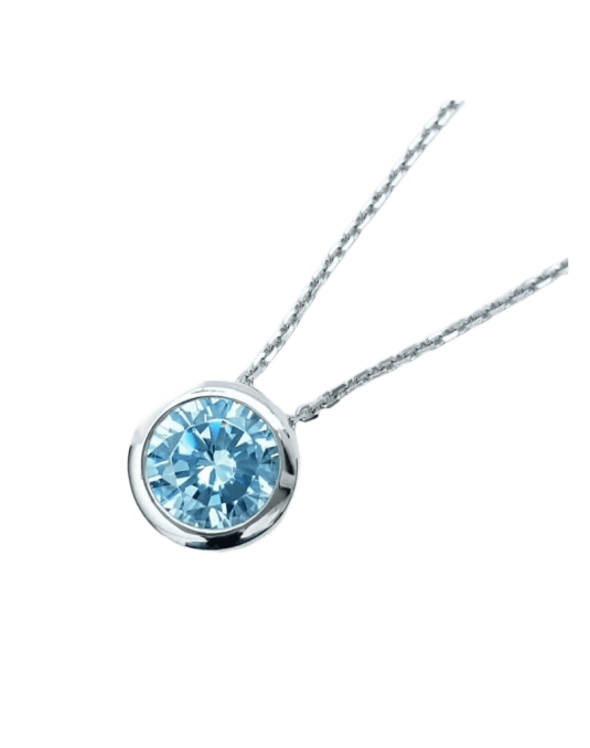 Pendente Acquamarina naturale di 1 carato oro bianco 18k