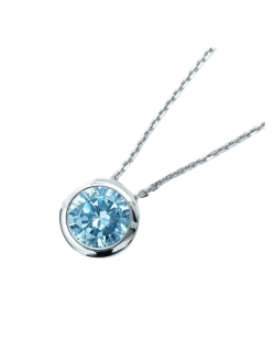 Pendente Acquamarina naturale di 1 carato oro bianco 18k