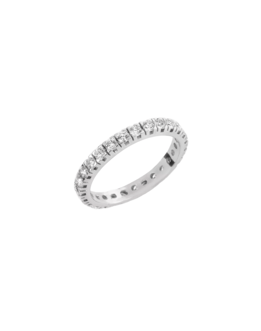 Anello Veretta Giro in oro bianco 18k diamanti di 2 carati