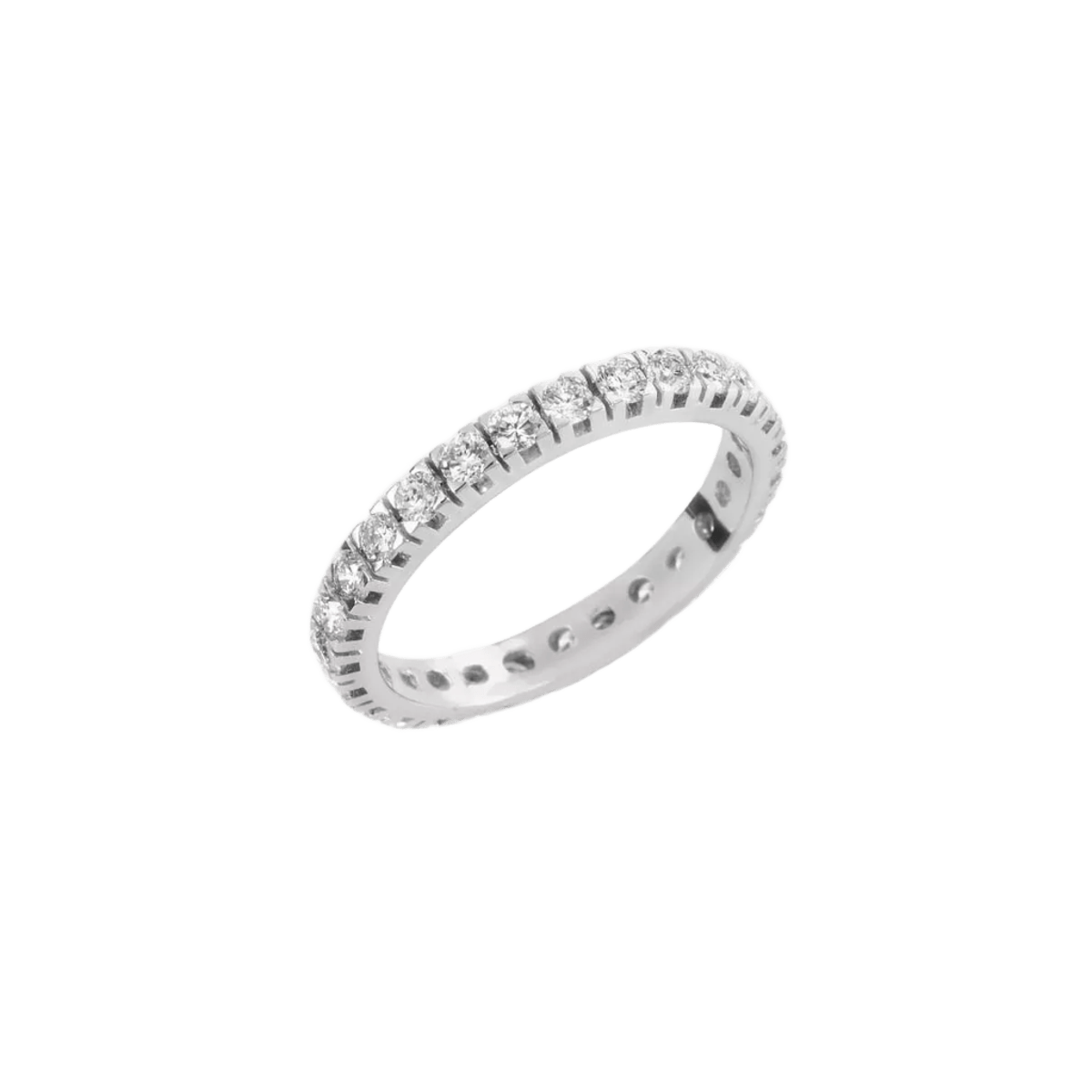 Anello Veretta Giro in oro bianco 18k diamanti di 2 carati