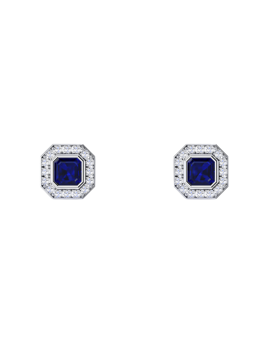 Orecchini Blue Royal Halo SG72248