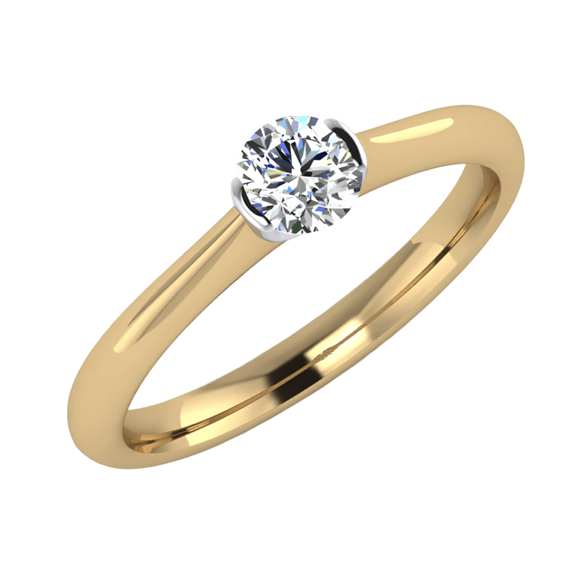Anello Solitario Luce Dorata in Oro Giallo 18k SG85046