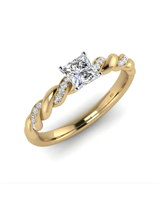 Solitario Intreccio Regale 0.40 ct in Oro Giallo 18k SG30812