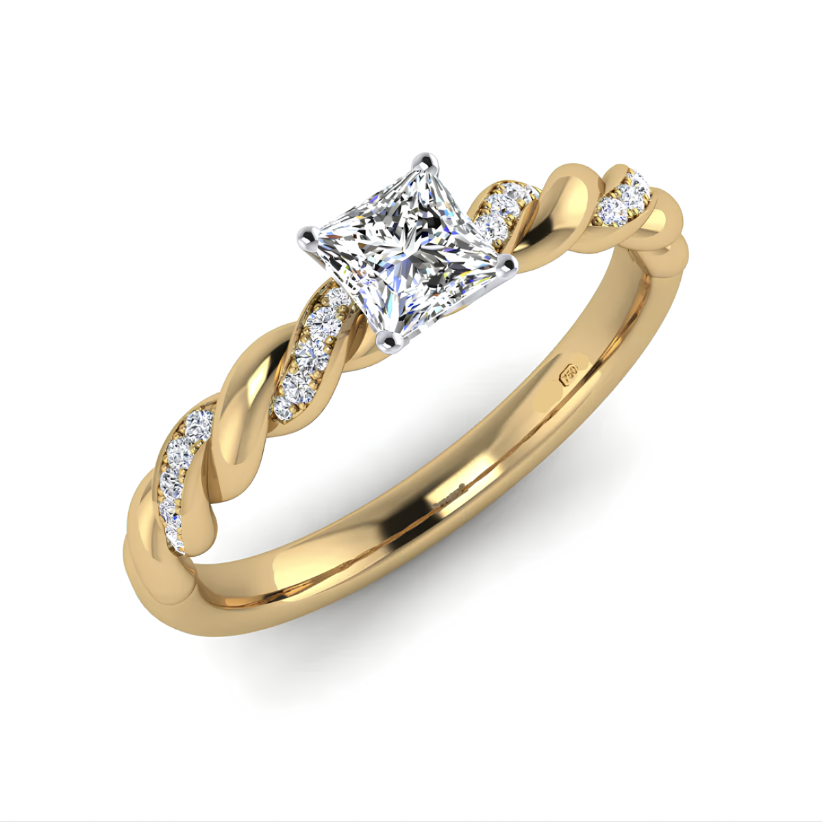 Solitario Intreccio Regale 0.40 ct in Oro Giallo 18k SG30812