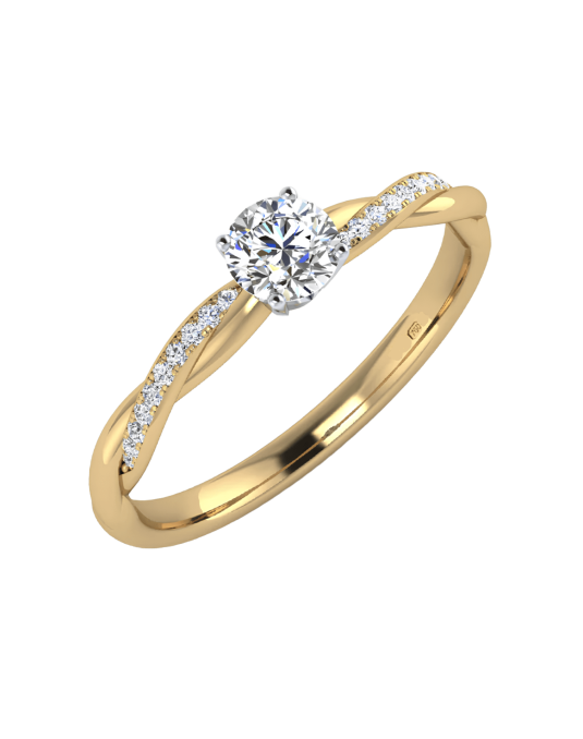 Solitario Intreccio Elegante 0.35 ct in Oro Giallo 18k SG57144