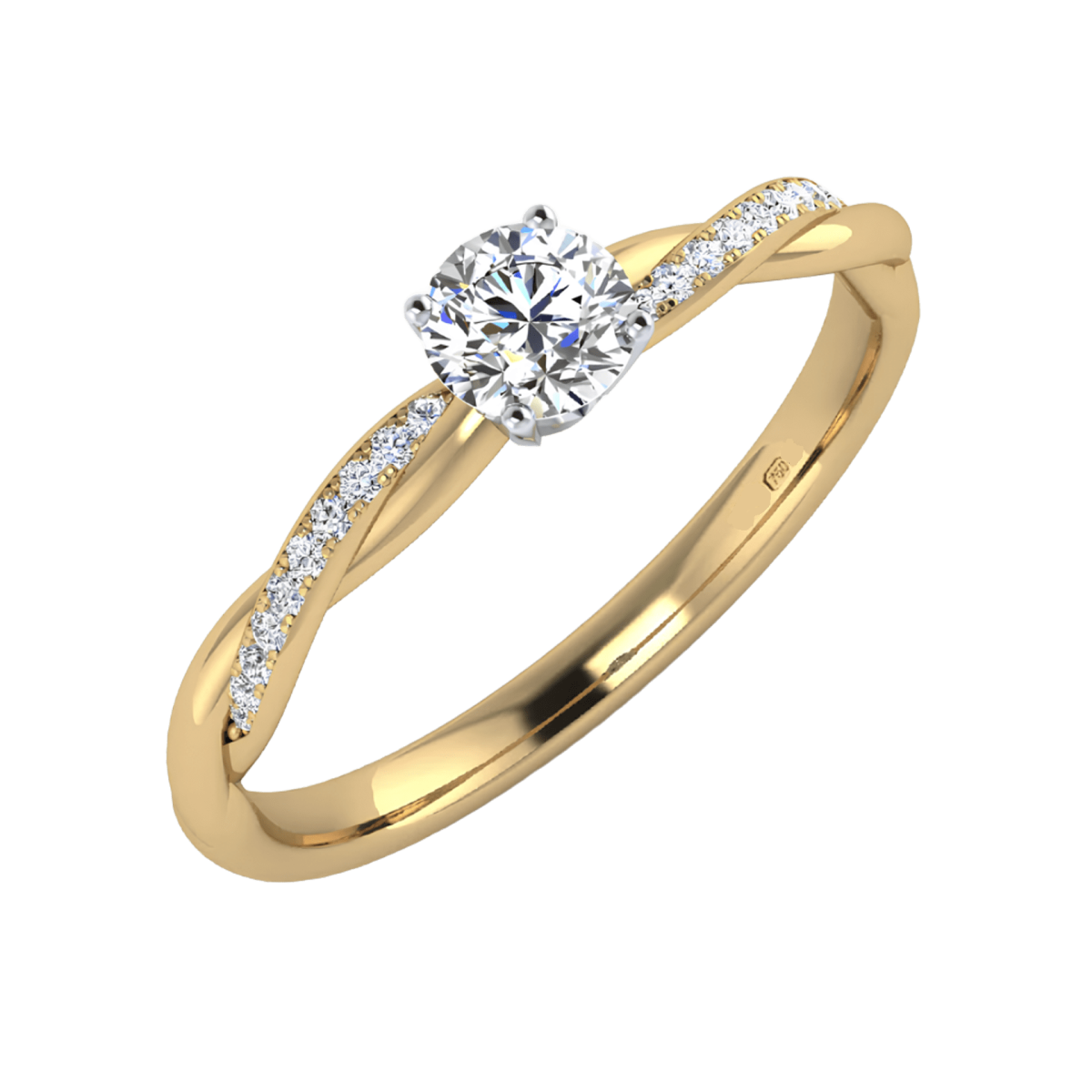 Solitario Intreccio Elegante 0.35 ct in Oro Giallo 18k SG57144